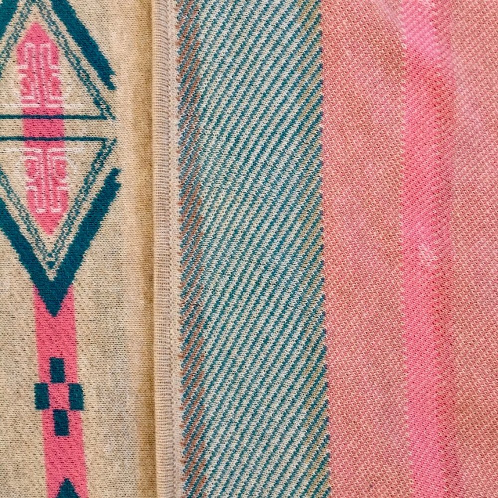 Cordillera Woven Patterned Cotton Ruana Open Poncho Cardigan - Picture 6 of 10